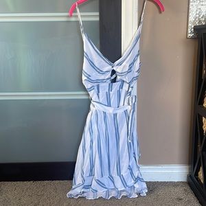 Cage striped tank wrap dress